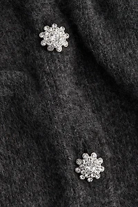 MAMA Rhinestone-Button Cardigan