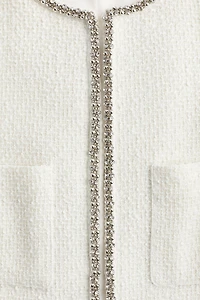 Rhinestone-Embellished Bouclé Jacket