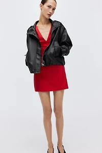 Defined-Waist V-Neck Dress