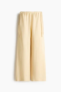 Linen-Blend Drawstring Pants