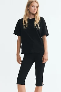 Lace-Inset Cotton T-Shirt