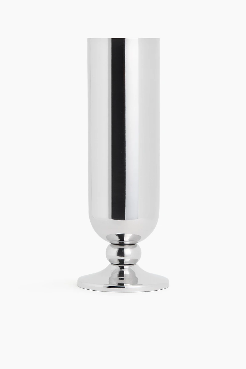 Large Footed Stainless Steel Vase