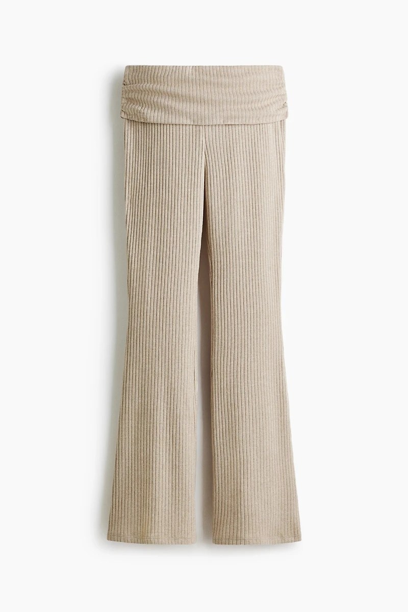 Rib-Knit Foldover-Waist Leggings