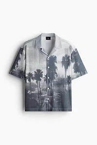 Loose-Fit Mesh Resort Shirt