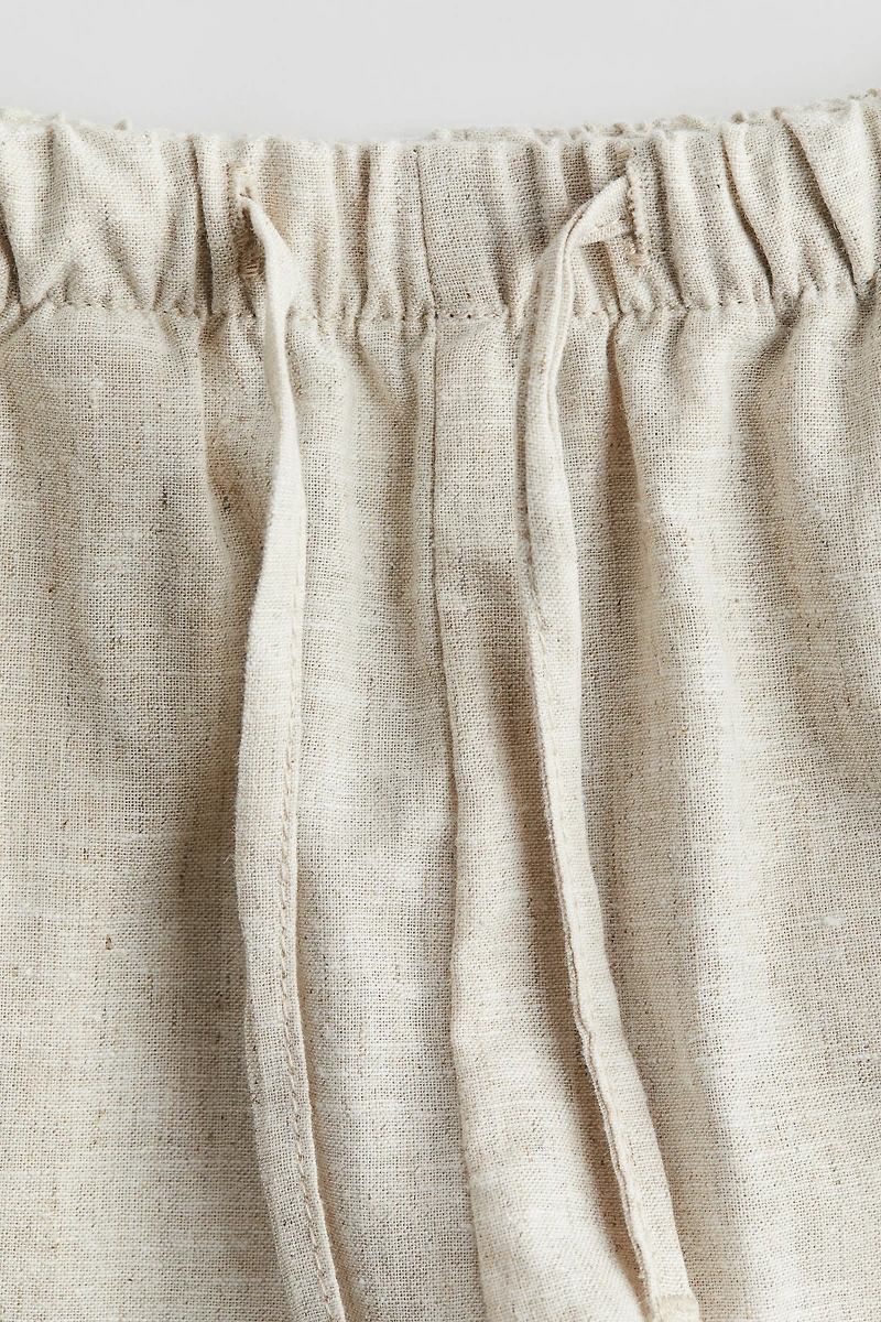 Linen-blend Pull-on Shorts