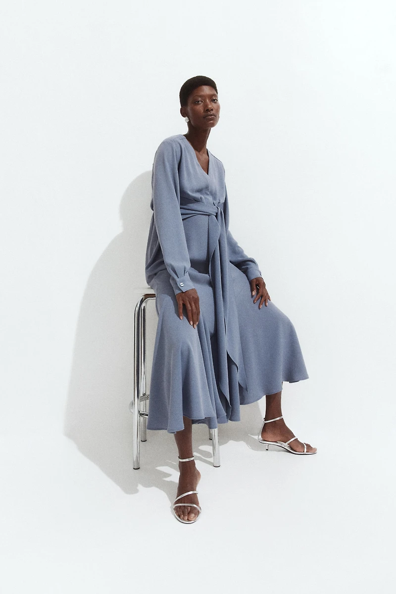 MAMA Tie-Detail Crêpe Dress