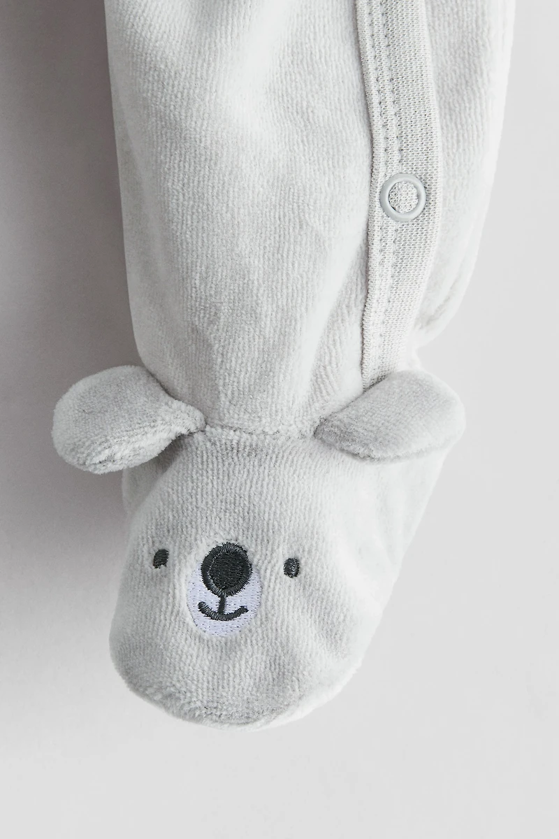 Pyjama en velours avec pieds