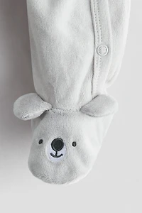 Pyjama en velours avec pieds