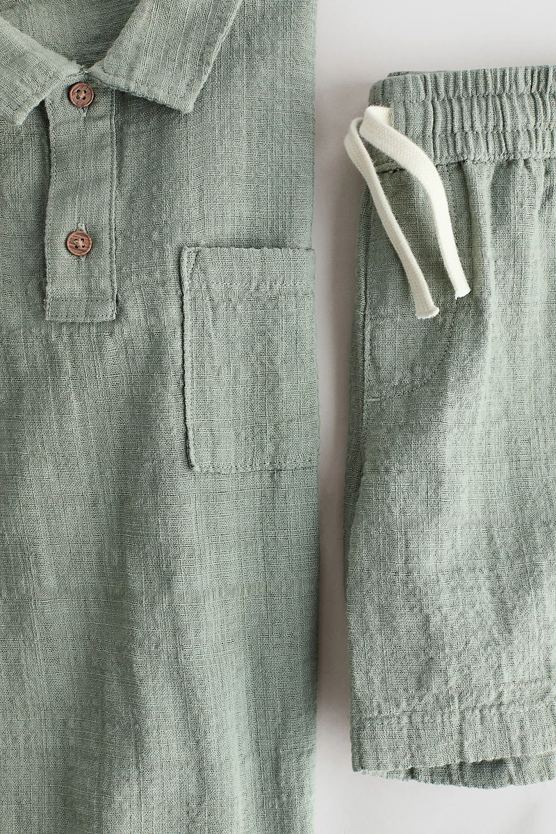 Ensemble texturé 2 pièces en coton mélangé