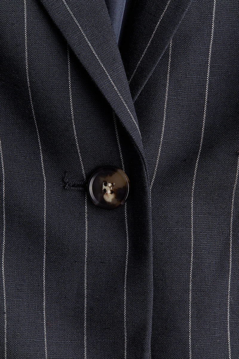 Blazer à fermeture droite en lin mélangé