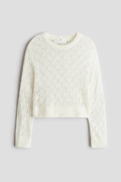 Pointelle-Knit Sweater