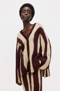 Jacquard-Knit Mohair-Blend Cardigan