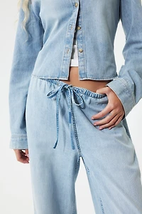 Pantalon en denim avec cordon de serrage