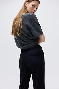 Pantalon évasé en laine mélangée