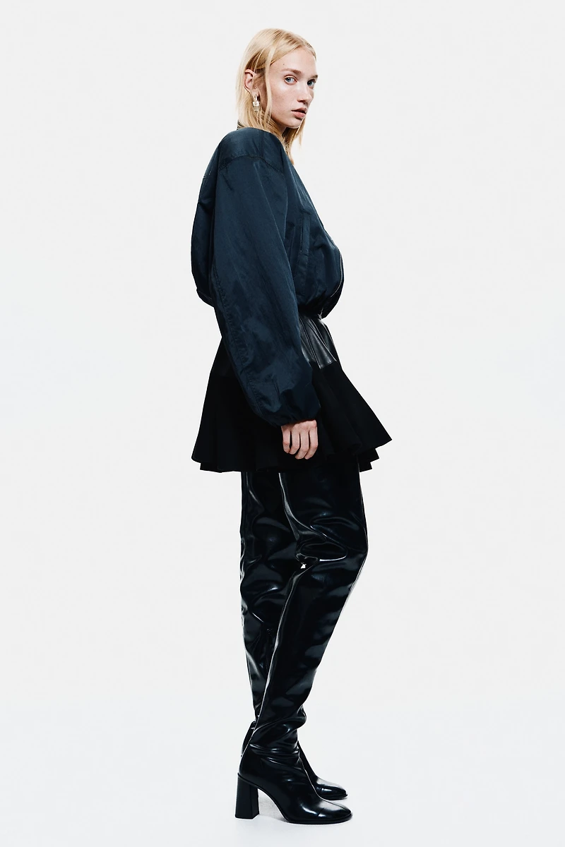 Leather Mini Circle Skirt