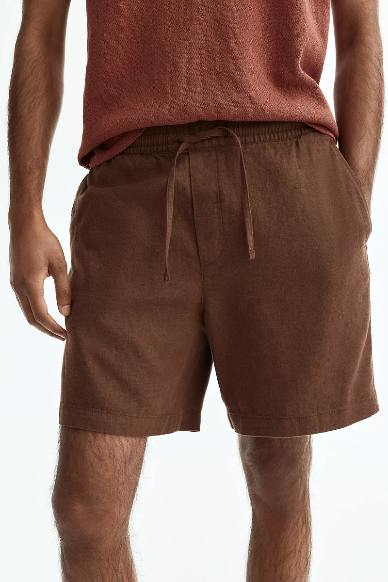Relaxed-Fit Linen-Blend Shorts