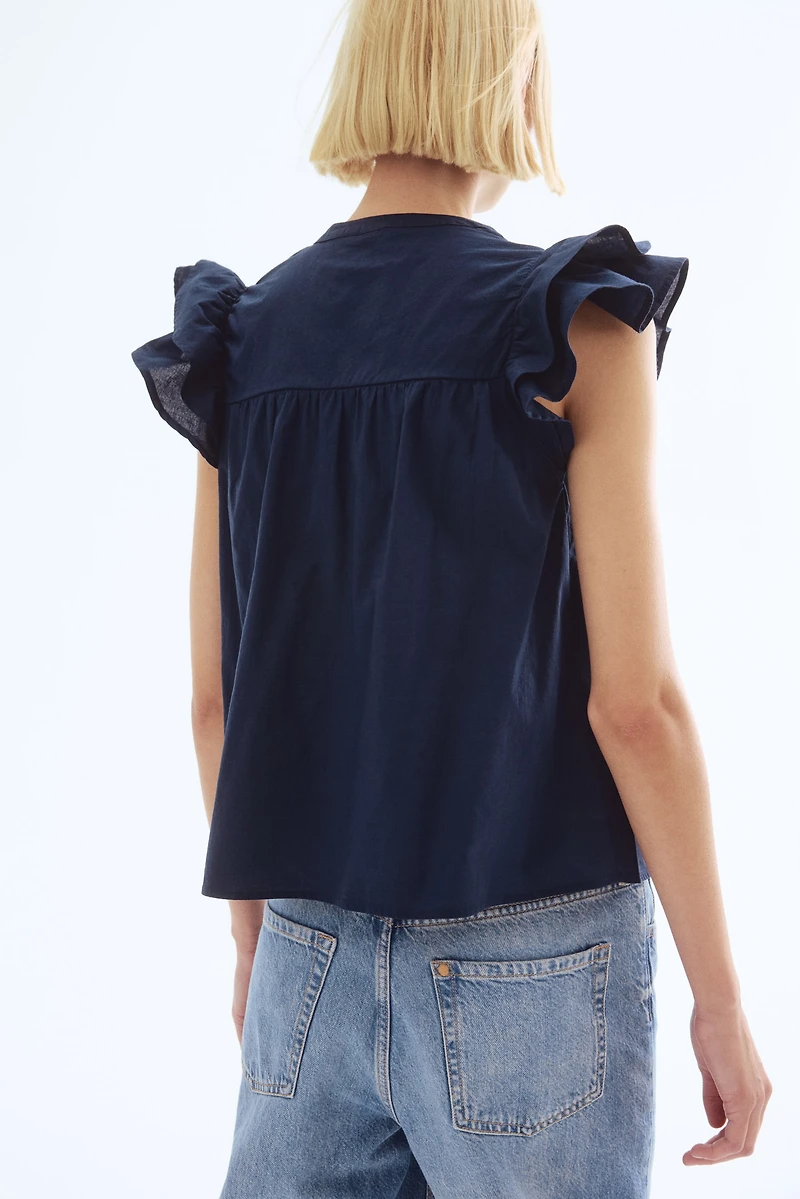 Blouse with Eyelet Embroidery