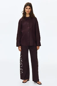 MAMA Pants with Eyelet Embroidery