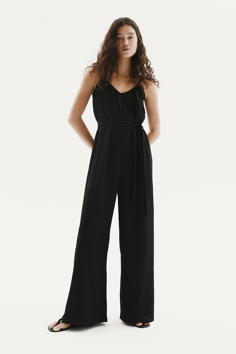 Tie-Belt Jumpsuit