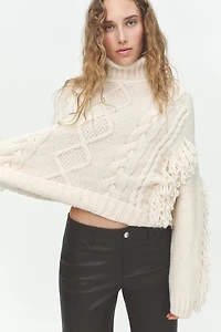 Pantalon droit en tissu enduit