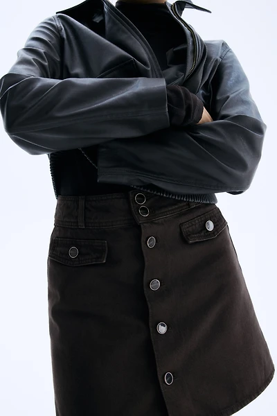 A-Line Denim Mini Skirt