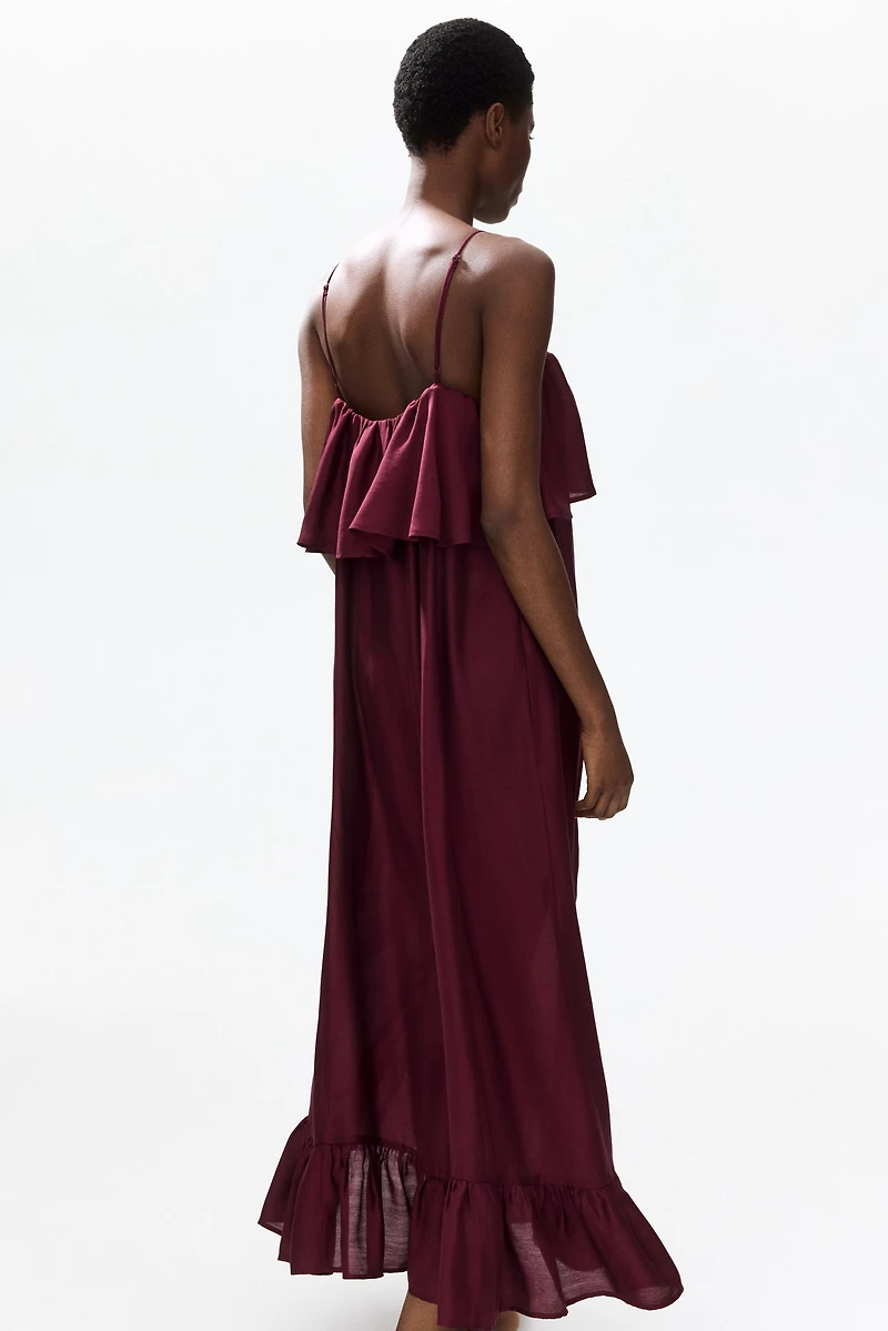 Ruffle-Trimmed A-Line Dress