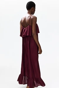 Ruffle-Trimmed A-Line Dress