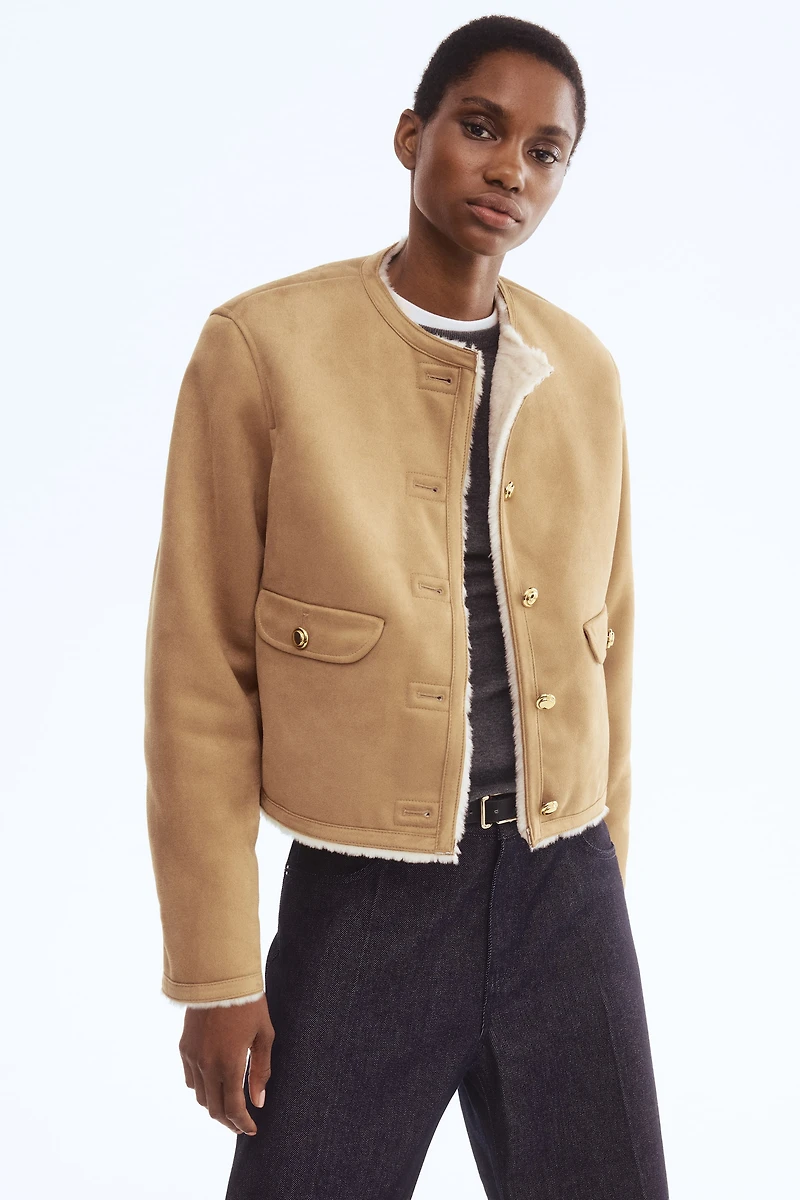 Veste doublée de tissu peluche