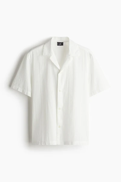 Regular Fit Textured-weave Resort Shirt