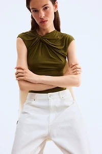 Twist-Detail Thong Bodysuit