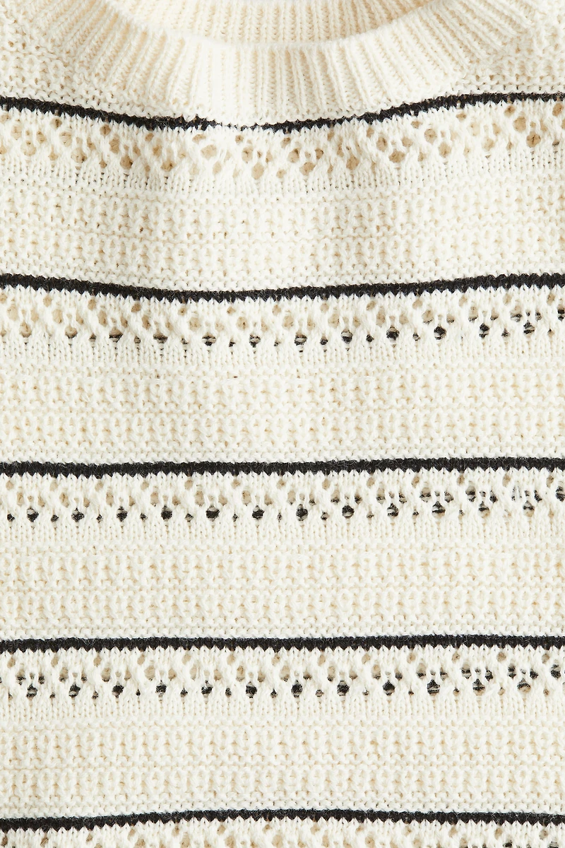 Pointelle-Knit Cotton Sweater