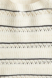 Pointelle-Knit Cotton Sweater