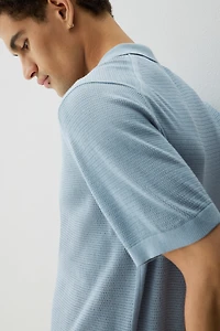 Regular-Fit Hole-Knit Polo Shirt