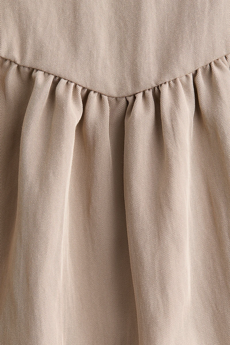Robe froncée en sergé