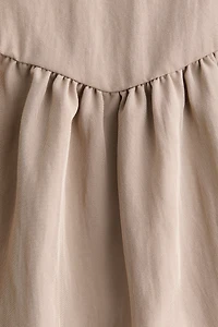 Robe froncée en sergé