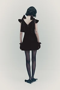 Bow-Detail Mini Dress