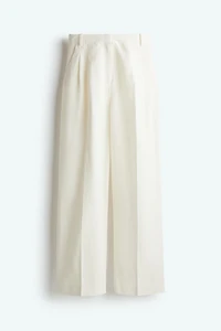 Wide-Leg Linen-Blend Pants