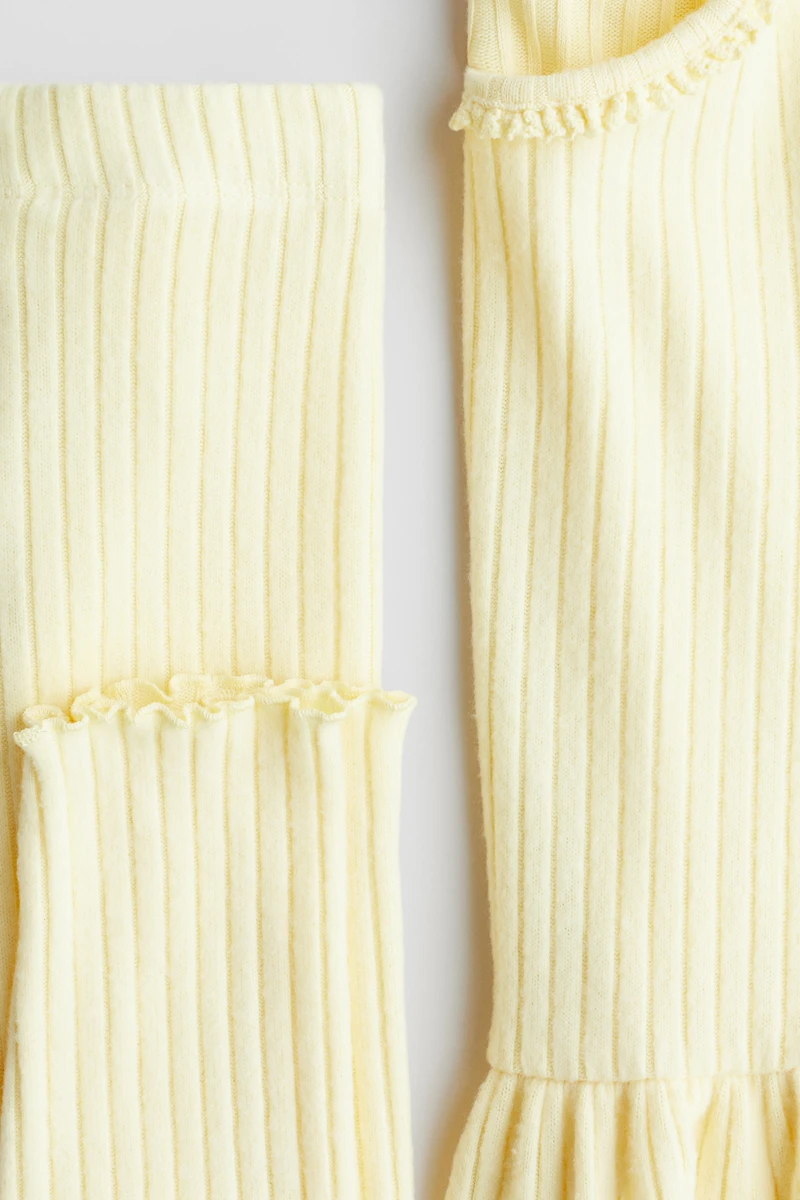 Ensemble 2 pièces en tricot côtelé