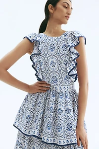 MAMA Ruffle-Trimmed Nursing Dress