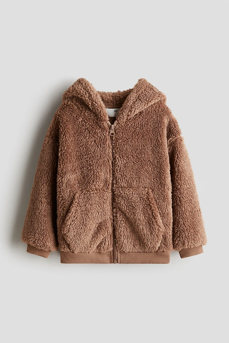 Veste à capuche fermeture éclair en polar