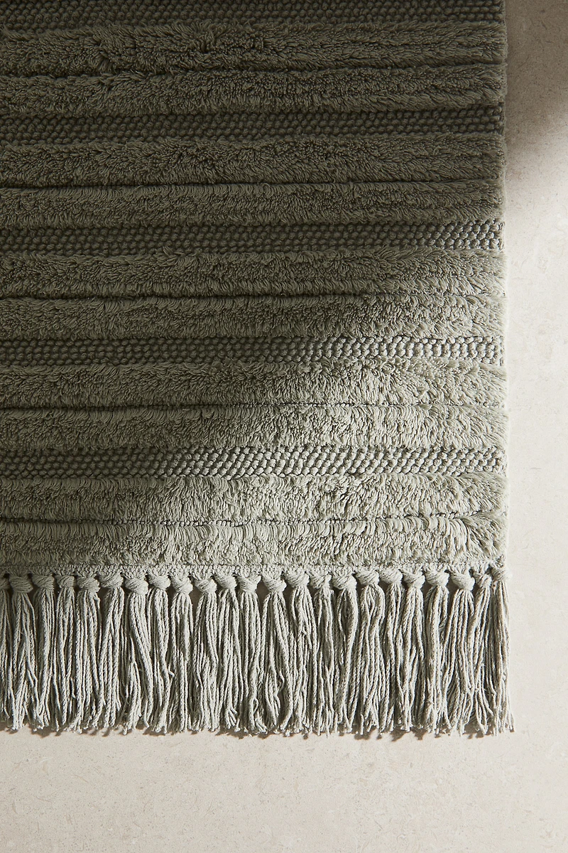 Fringed Cotton Bath Mat