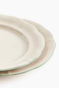Lot de 2 grandes assiettes en grès cérame