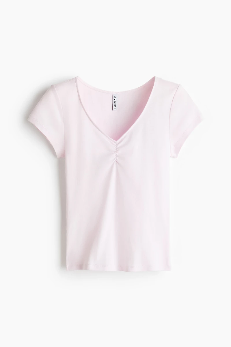 Ribbed V-Neck Top