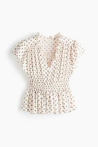 Flutter-Sleeved Peplum Blouse