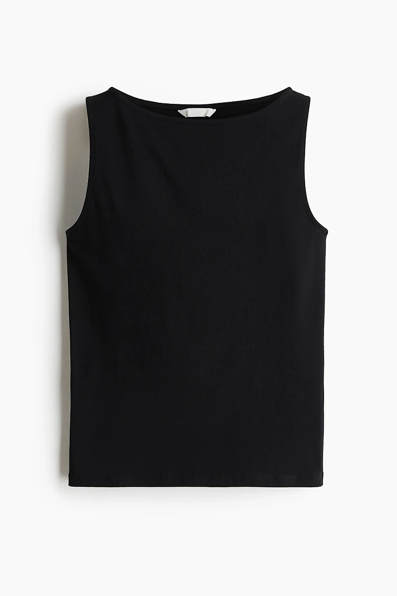 Boat-Neck Sleeveless Top
