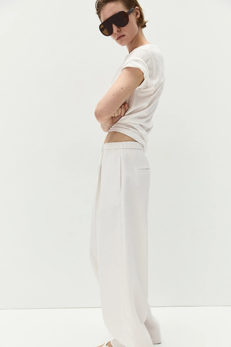 Pantalon tonneau à plis