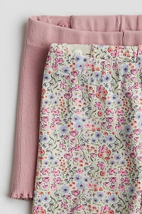 2-pack Ribbed Cotton Bike Shorts
