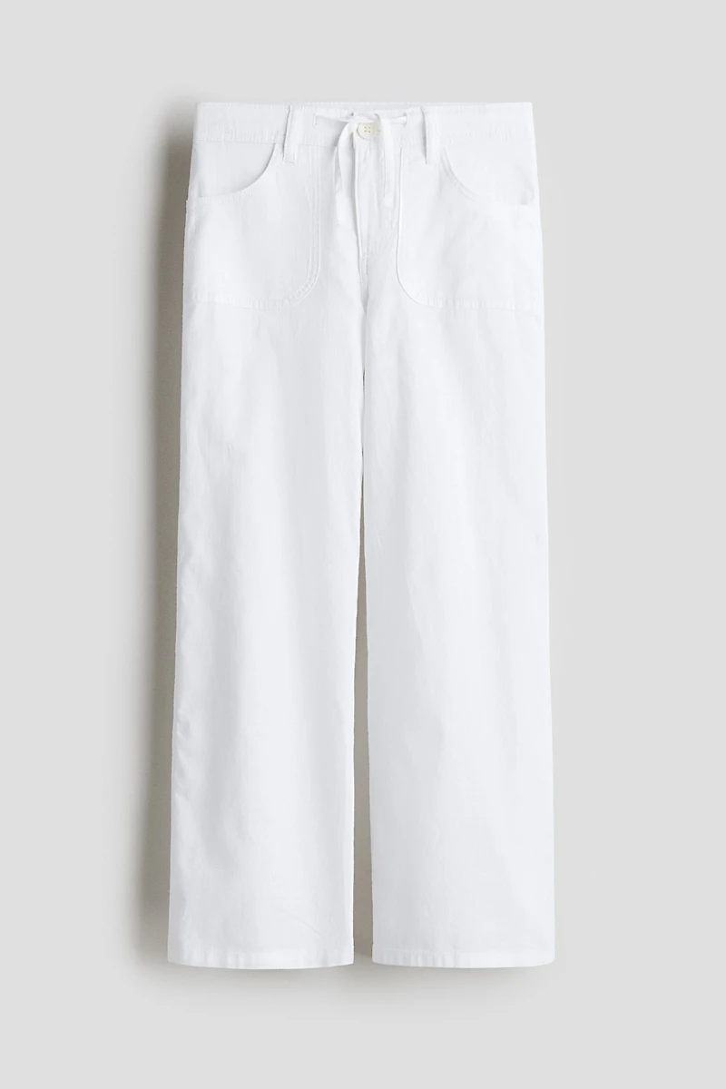 Wide-Leg Cotton Pants