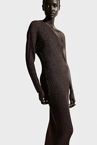 Metallic One-Shoulder Dress