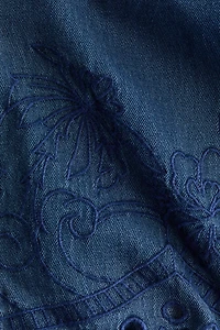 Denim Blouse with Embroidery